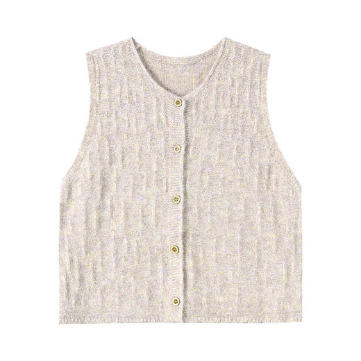 CC重工提花羊毛针织背心马甲女宽松气质新款无袖V领内搭马夹开衫女 商品图4