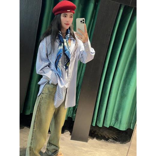 宽松慵懒风休闲竖条纹衬衫 商品图4