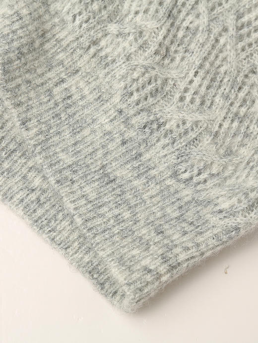 温柔浅灰的邂逅！V 领绞花针织开衫，尽显慵懒高级感 商品图5