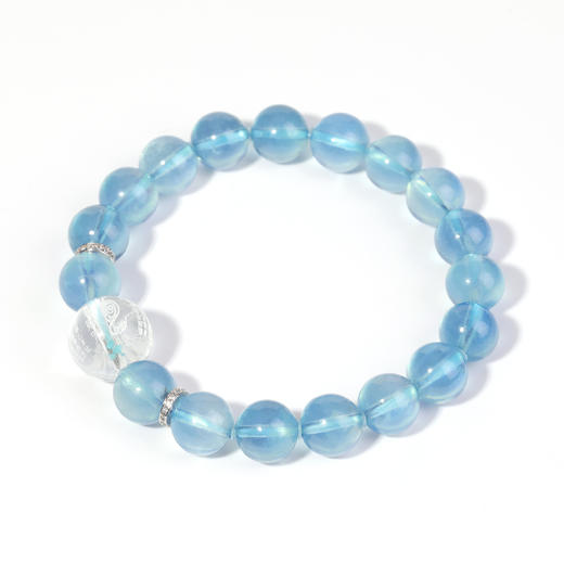 好运连珠 灵澜通宝 海蓝宝聚财手串 商品图0