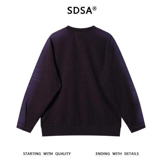 SDSA男士秋冬新款痞帅男装简约扎染铆钉圆领卫衣宽松情侣套头上衣 商品图5