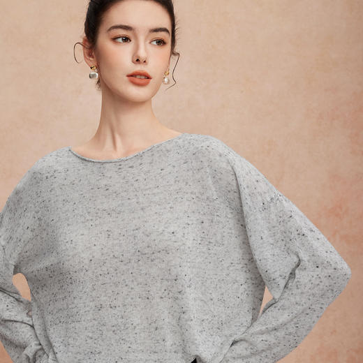 QG638斯尔丽25新款超细羊毛亲肤宽松舒适时尚慵懒风显瘦纯色针织上衣 商品图8