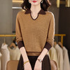 CC翻领长袖上衣针织衫女2025新款秋装洋气polo宽松毛衣打底小衫 商品缩略图0