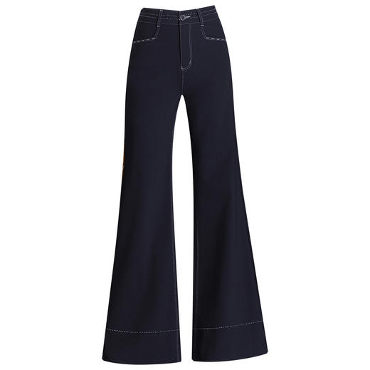 QYM 9848-Y高腰筒喇叭裤阔腿裤宽松休闲大码裤 商品图4