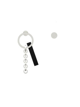 SSCE｜222SAQ2E201F Earrings坐标不对称耳环15x40mm 6x6mm【QUANTUM TAG】