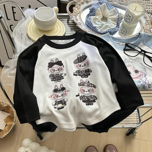 【39.9/任选2件】巴比童装儿童秋款长袖T恤童装 女童圆领休闲上衣 宝宝可爱卡通印花打底衫★ 商品图13