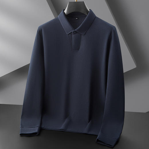 【100%棉】【DDP】大依优型大码男装全棉长袖POLO内里磨毛加肥加大码商务休闲翻领纯棉长袖打底衫 商品图5