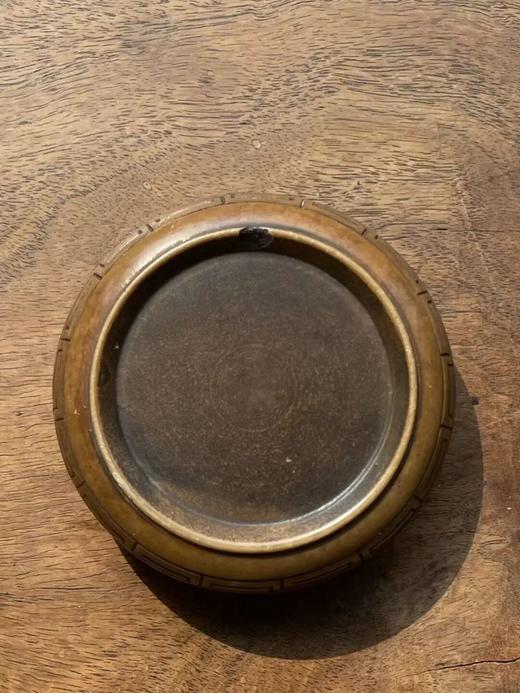 圆饼形镶寿山石青銅印泥盒，顺丰包邮 商品图11