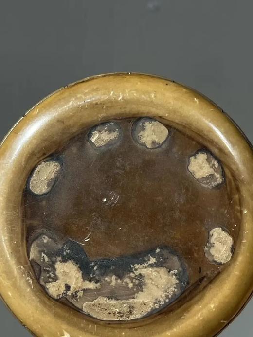 圆饼形镶寿山石青銅印泥盒，顺丰包邮 商品图13