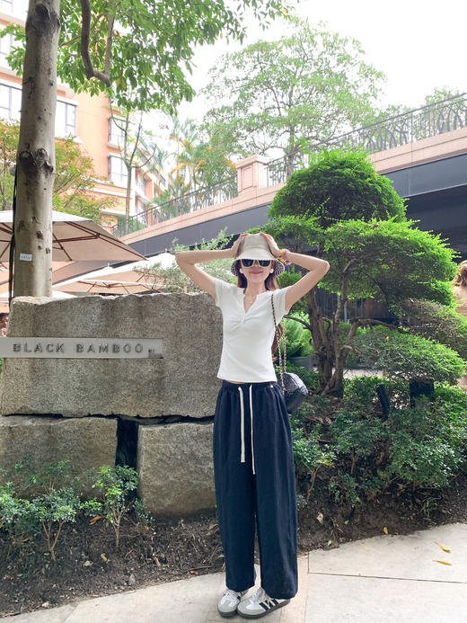 <曾小咸推荐>现货秒杀！微信超特价！ 3色抽绳九分直筒阔腿裤 日常159.99 立减90 秒杀69.99！ 商品图7