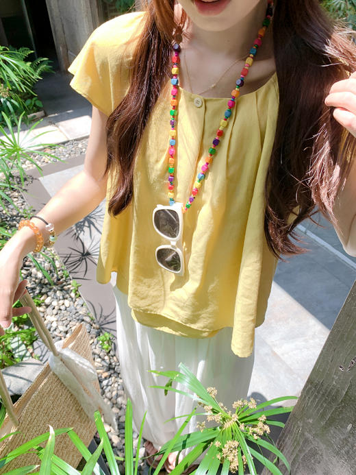 <曾小咸推荐>现货秒杀！韩系小飞袖后开叉短袖衬衫 日常149.99 立减80 秒杀69.99！ 商品图7