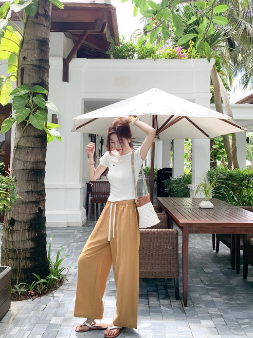 <曾小咸推荐>现货秒杀！微信超特价！ 3色抽绳九分直筒阔腿裤 日常159.99 立减90 秒杀69.99！ 商品图8