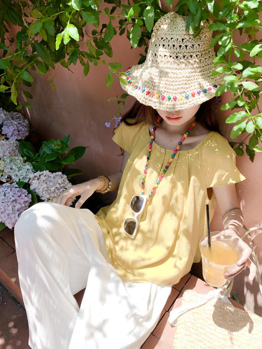 <曾小咸推荐>现货秒杀！韩系小飞袖后开叉短袖衬衫 日常149.99 立减80 秒杀69.99！ 商品图9