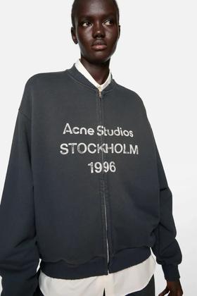 Ac*e Studios 25秋冬复古做旧褪色1996字母印花棒球领外套