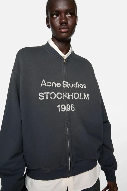Ac*e Studios 25秋冬复古做旧褪色1996字母印花棒球领外套 商品图0