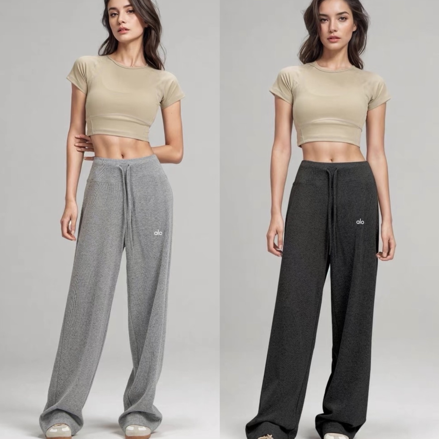 直发 ALO 新配色针织卫裤！ 阔腿休闲裤 慵懒松弛感针织裤