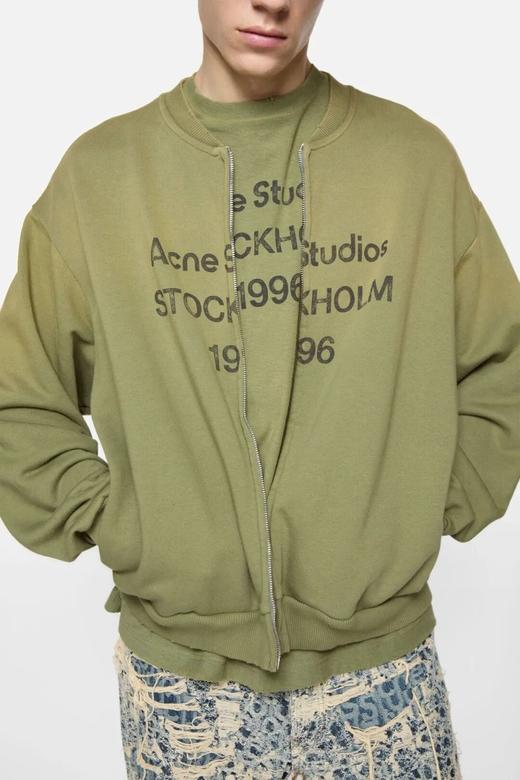 Ac*e Studios 25秋冬复古做旧褪色1996字母印花棒球领外套 商品图3
