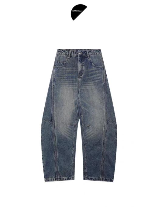 半圆/Q5113823/水洗工艺弯刀休闲裤 商品图4