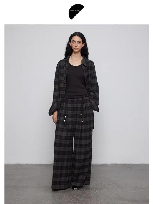 半圆/Q5721736/H型显瘦格纹衬衫 商品图1