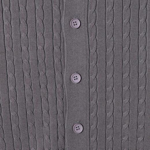 46764SDSA男士秋冬新款痞帅男装极简风短款纽花圆领针织衫百搭开衫毛衣 商品图3