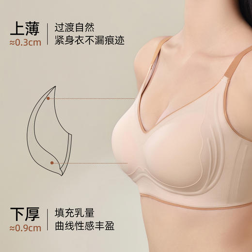 【反重力提拉】熳洁儿 舒适无痕内衣撞色聚拢调整软支撑高级光面按摩杯25261516 商品图3