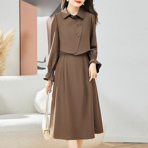 丁摩 长袖连衣裙女春秋季新款秋装气质名媛时尚套装两件套5ZF-2308 商品图1