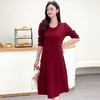 QYM 1125X21-Y时尚连衣裙木耳拼结假两件红色长袖裙 商品缩略图1