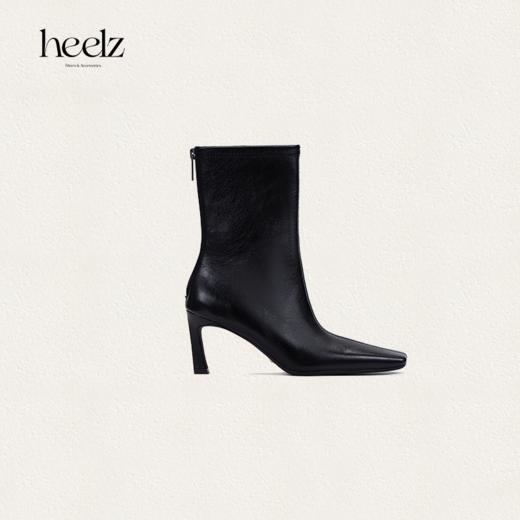 【大女主】heelz设计师手工鞋履 ｜酷飒风复古油蜡羊皮 方头短靴 7.5 公分 商品图0