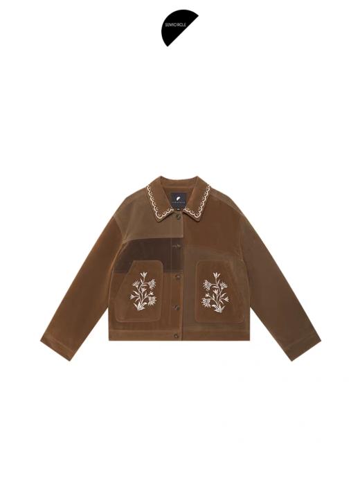 半圆/Q5231842/短款宽松休闲撞色绣花外套 商品图4