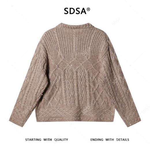 9925SDSA男士秋冬新款痞帅男装复古纽花polo领针织衫慵懒风百搭毛衣 商品图5