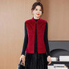 KQ2025秋新款新中式国风毛呢马夹女士复古盘扣无袖上衣妈妈羊毛外套 商品缩略图3