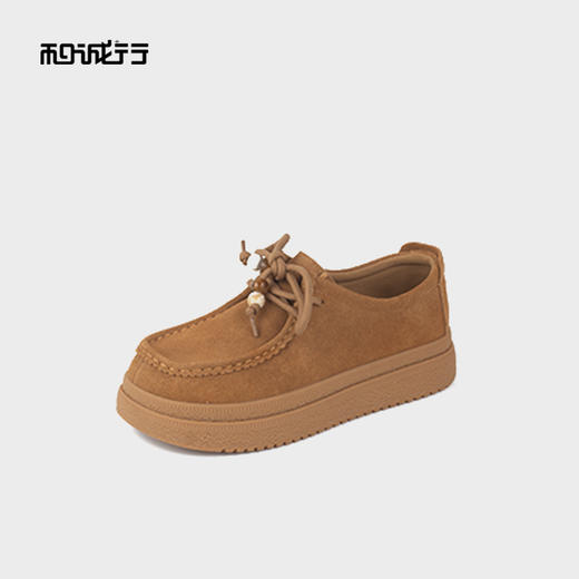 和诚行2025秋季女式休闲厚底板复古通勤袋鼠鞋0010849 商品图1