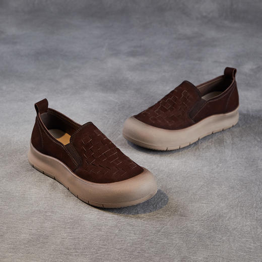 ZM 258669复古编织单鞋厚底休闲鞋一脚蹬深口乐福鞋 商品图3