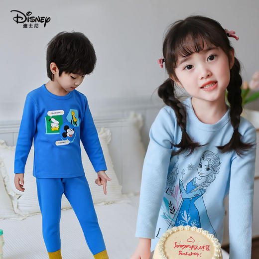 新款迪士尼儿童内衣套装中大童秋衣秋裤女童睡衣两件套长袖童装 商品图2