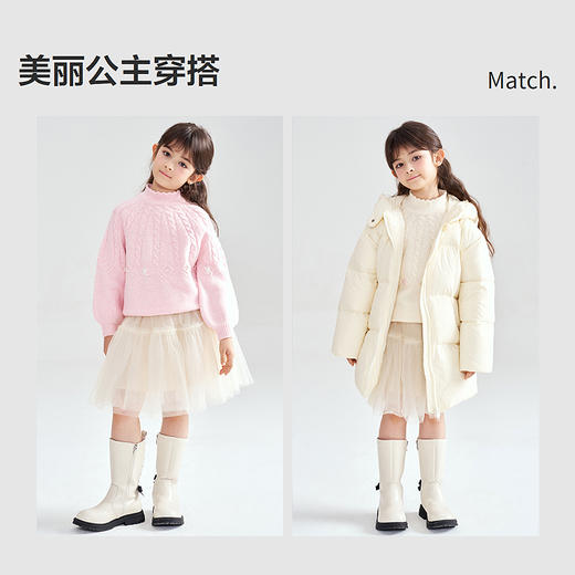 笛莎Deesha 2025冬季新款女童甜美复古绞花半高领套头针织衫 商品图2