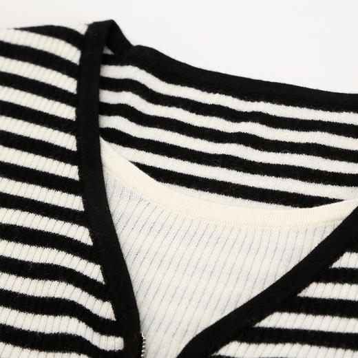 QG631斯尔丽25新款假两件上衣含羊毛撞色内搭拉链外套百搭时尚针织衫 商品图5