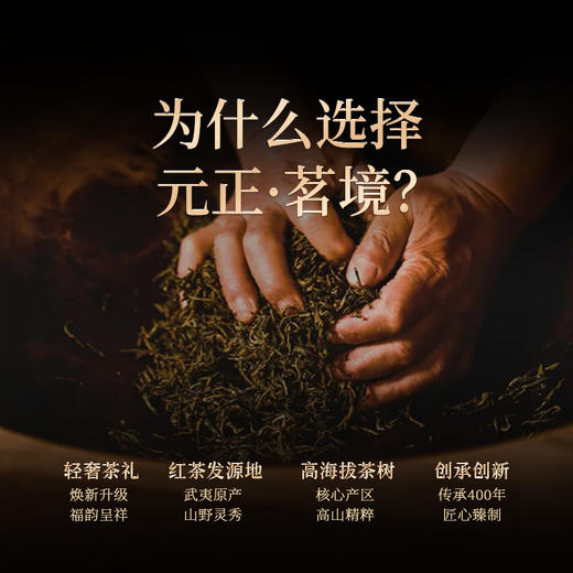 元正 茗境礼盒装 武夷山小种红茶茶叶花蜜香罐装送礼长辈300g 商品图4