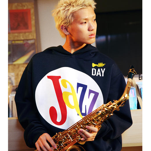 CryingCenterJazzDay碟片印花空气感廓形戴帽卫衣 哭喊中心 商品图2