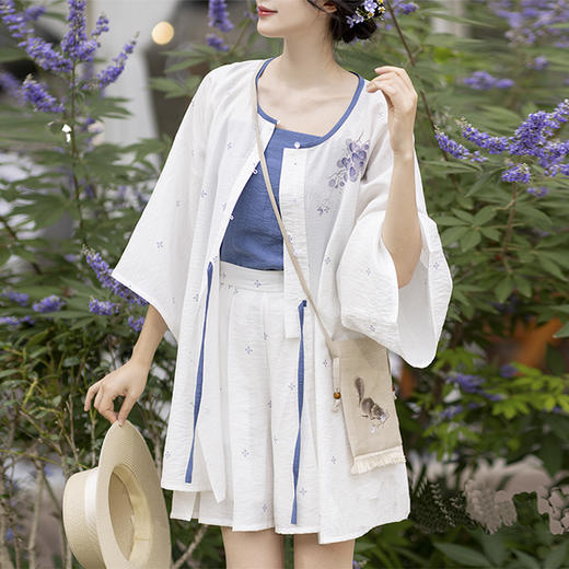 裁缝学苑AH35改良新中式汉服圆领衫纸样吊带短裤套装女装样板图纸 商品图4