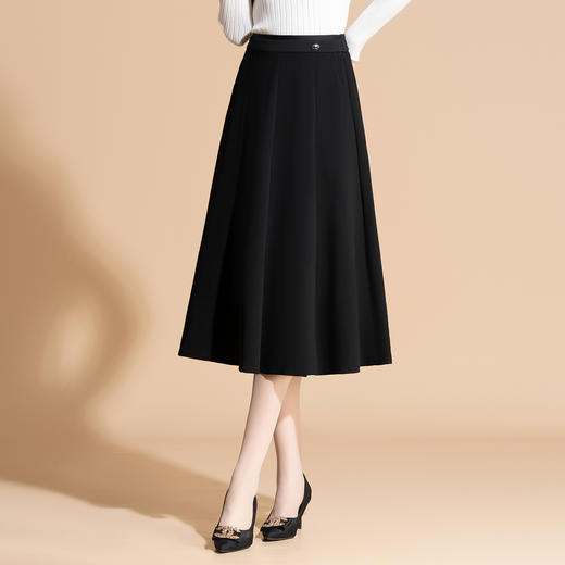 「自」全新升级【铂金会员146/天猫199/差价53】(15957)洛诗琳新款气质高腰半身裙2025秋季时尚显瘦中长款A字裙女 商品图2