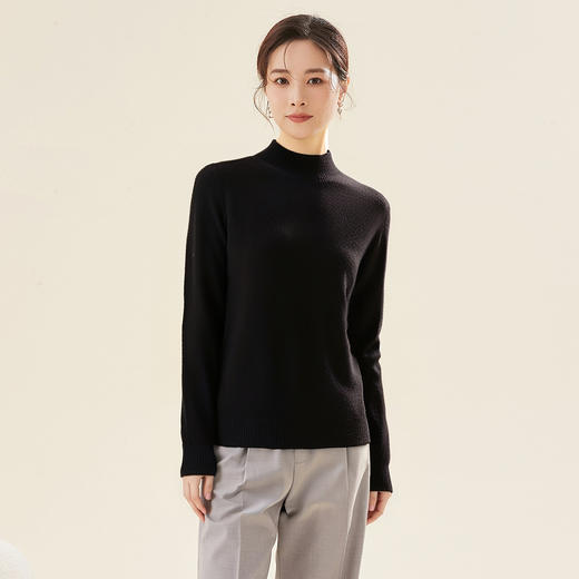 【100绵羊毛】罗蒙秋冬女士羊毛衫半高领打底衫厚实柔软百搭针织衫内搭上衣女 商品图3