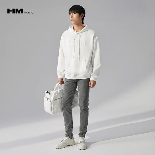 HIM漢崇  舒适连帽卫衣时尚植绒烫压印花休闲运动帽衫男 2025秋季 商品图1