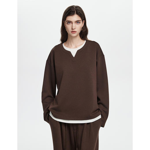 初棉假两件卫衣/裤子 | 简约舒适、拼接设计、时尚个性、自带松弛休闲感 商品图1