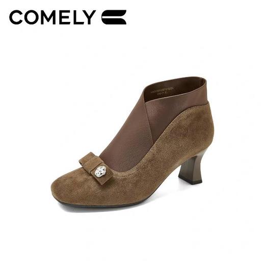 【云粉节】BF楼高跟裸靴女2025冬季新款通勤弹力靴时尚洋气小短靴KMD58852  吊牌价1380 活动价799 商品图3