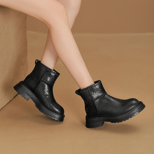 westory2024年秋冬新款休闲风厚底平跟舒适百搭时装靴W24DS85031 商品图2