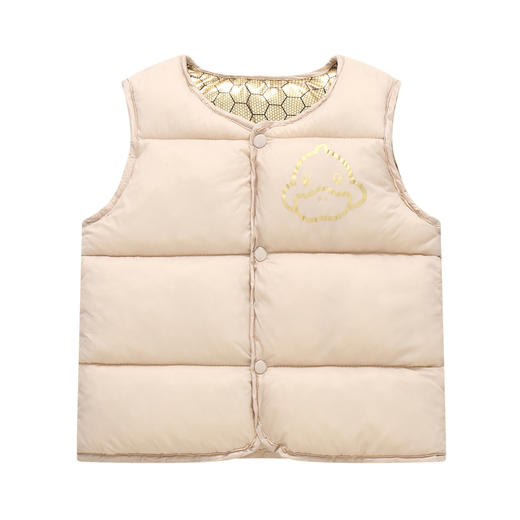 优选丨【39元/2件】小黄鸭儿童黑金自发热保暖卡通印花棉马甲内穿外搭棉坎肩80-140 商品图4