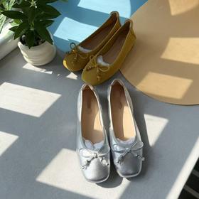 复古时尚百搭！2025蝴蝶结平底芭蕾舞袖浅口单鞋女门店！