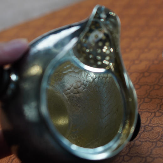  银壶锤纹圆腰盖碗 约150g左右 商品图2