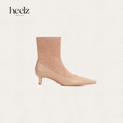heelz设计师手工鞋履 ｜H 小猫跟手工编织羊翻毛皮瘦瘦靴 4.5公分 商品图0