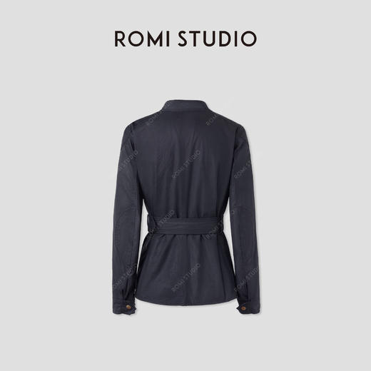 ROMI STUDIO“复古英伦”油蜡混纺做旧防风夹克外套 RWCAWY4691 商品图5